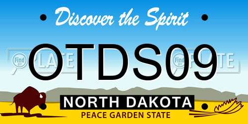 OTDS09 North Dakota License Plate