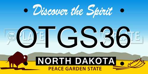 OTGS36 North Dakota License Plate