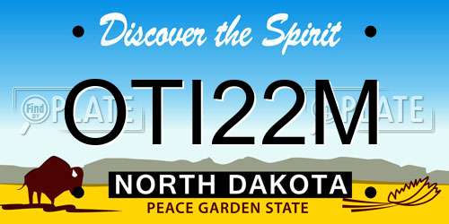 OTI22M North Dakota License Plate