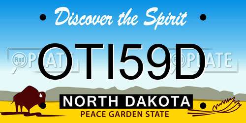 OTI59D North Dakota License Plate