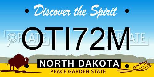 OTI72M North Dakota License Plate