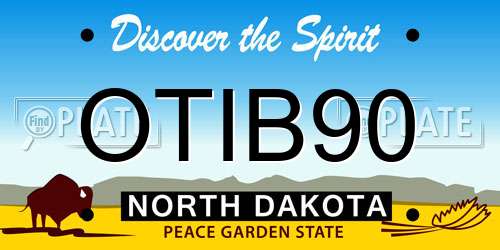 OTIB90 North Dakota License Plate