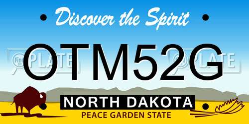 OTM52G North Dakota License Plate
