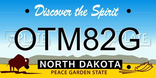 OTM82G North Dakota License Plate