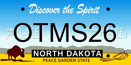 OTMS26 North Dakota License Plate