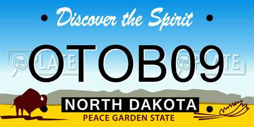 OTOB09 North Dakota License Plate