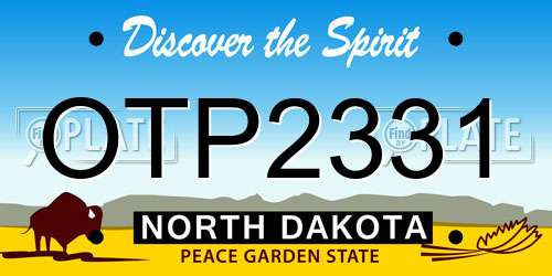 OTP2331 North Dakota License Plate