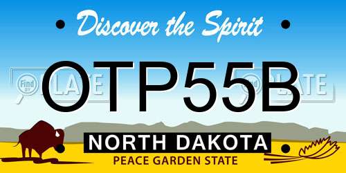 OTP55B North Dakota License Plate