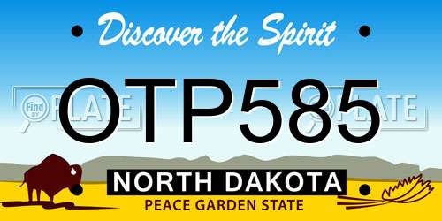 OTP585 North Dakota License Plate