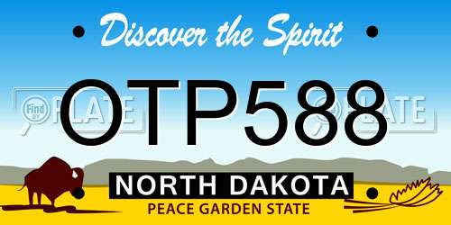 OTP588 North Dakota License Plate