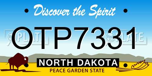 OTP7331 North Dakota License Plate