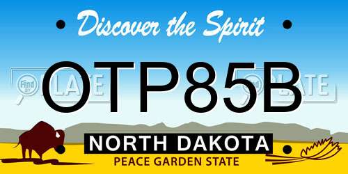 OTP85B North Dakota License Plate