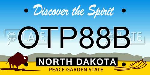 OTP88B North Dakota License Plate