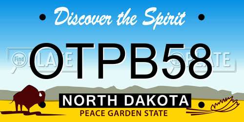 OTPB58 North Dakota License Plate