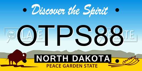 OTPS88 North Dakota License Plate