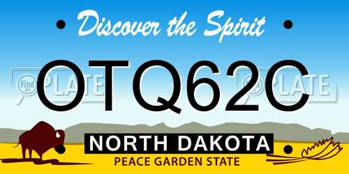 OTQ62C North Dakota License Plate