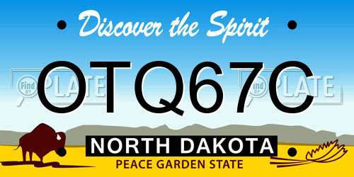 OTQ67C North Dakota License Plate