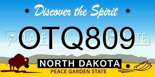 OTQ809 North Dakota License Plate