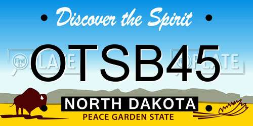 OTSB45 North Dakota License Plate