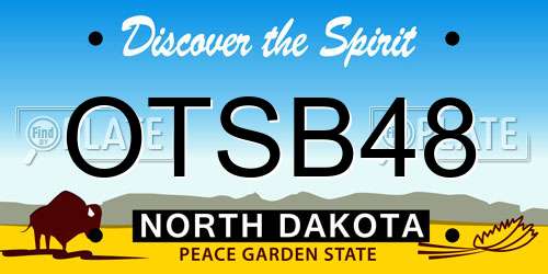 OTSB48 North Dakota License Plate