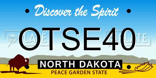 OTSE40 North Dakota License Plate