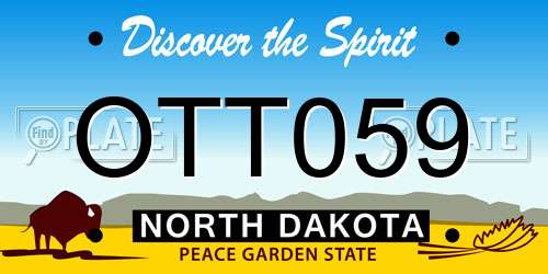 OTT059 North Dakota License Plate