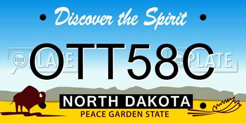 OTT58C North Dakota License Plate