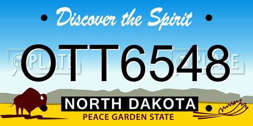 OTT6548 North Dakota License Plate