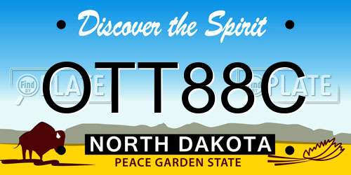 OTT88C North Dakota License Plate