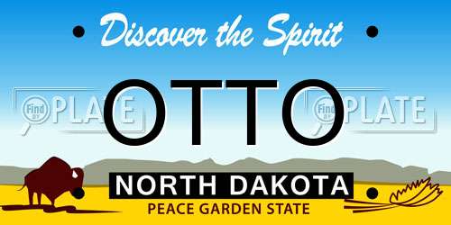 OTTO North Dakota License Plate