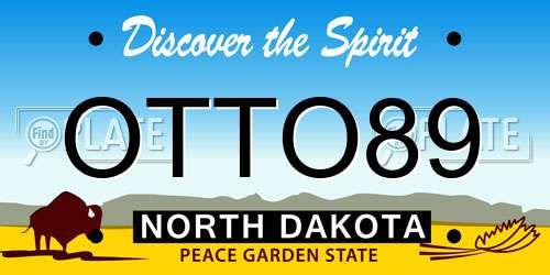 OTTO89 North Dakota License Plate