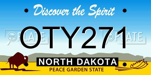 OTY271 North Dakota License Plate