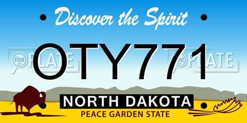 OTY771 North Dakota License Plate