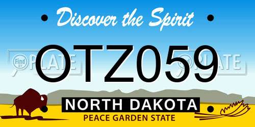 OTZ059 North Dakota License Plate