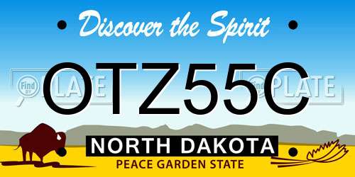OTZ55C North Dakota License Plate