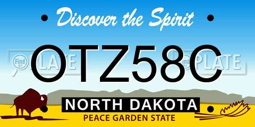 OTZ58C North Dakota License Plate