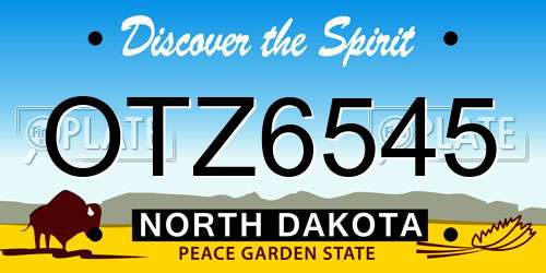 OTZ6545 North Dakota License Plate