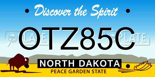 OTZ85C North Dakota License Plate