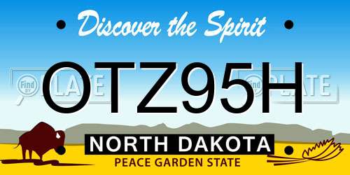 OTZ95H North Dakota License Plate