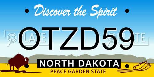 OTZD59 North Dakota License Plate