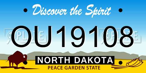OU19108 North Dakota License Plate