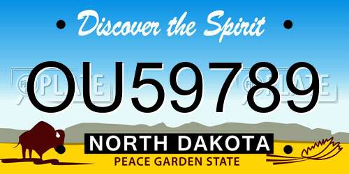 OU59789 North Dakota License Plate