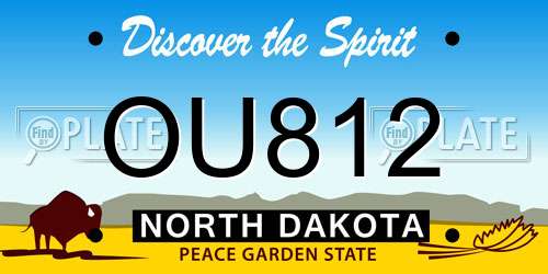 OU812 North Dakota License Plate