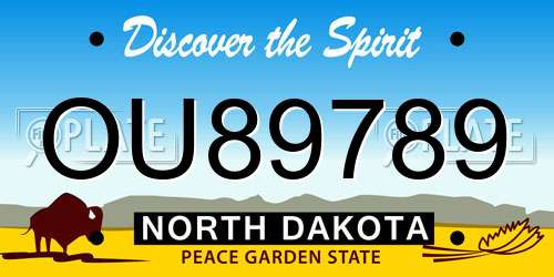 OU89789 North Dakota License Plate