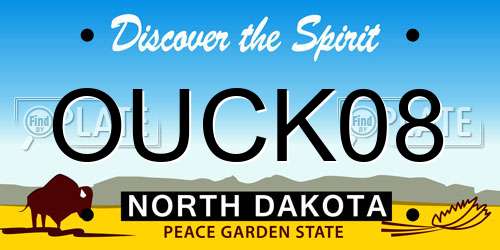 OUCK08 North Dakota License Plate