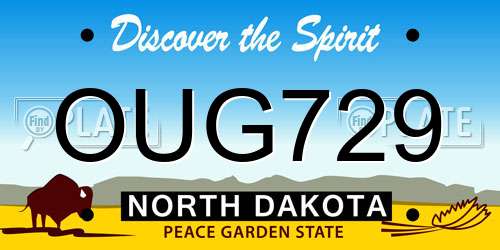 OUG729 North Dakota License Plate