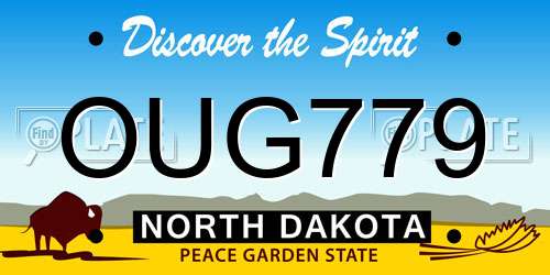 OUG779 North Dakota License Plate