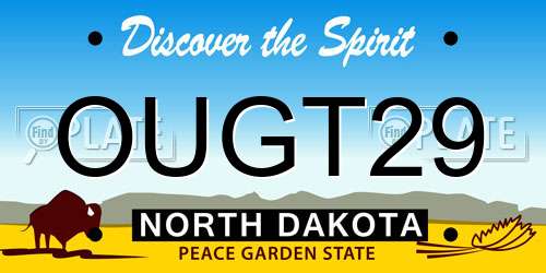 OUGT29 North Dakota License Plate