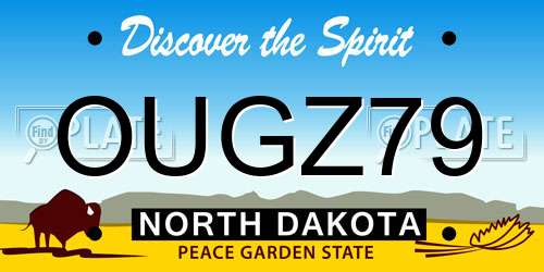 OUGZ79 North Dakota License Plate