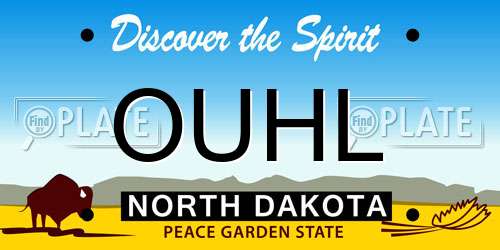 OUHL North Dakota License Plate
